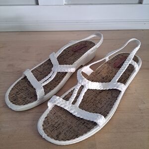 Sandak White Braided Wedge Sandals Women’s Size 9 (EU 40 / MEX 26)